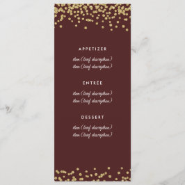 Hochzeitsmenü Gold Imitats Glitzer Confetti Marsal Menükarte