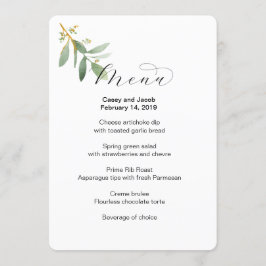 Hochzeitsmenü im Grünen Menükarte