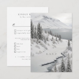 Hochzeitsmenü im Winter im Eisland UAWG RSVP Karte