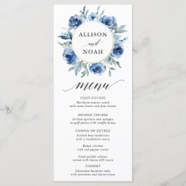 Hochzeitsmenü mit blühenden Blumen Programm