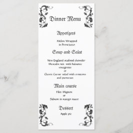 Hochzeitsmenü mit elegantem Ambiente Menükarte