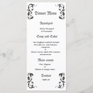 Hochzeitsmenü mit elegantem Ambiente Menükarte