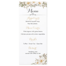 Hochzeitsmenü mit Magnolienblüten