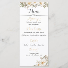 Hochzeitsmenü mit Magnolienblüten Menükarte