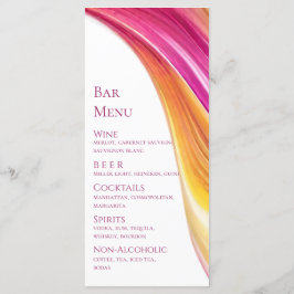 Hochzeitsmenü Modernes, rosa Gelb- Menükarte