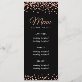 Hochzeitsmenü Rose Gold Imitate Glitzer Confetti B Menükarte
