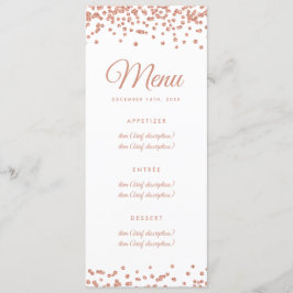 Hochzeitsmenü Rose Gold Imitats Glitzer Confetti W Menükarte