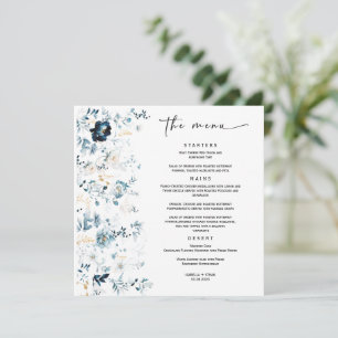 Hochzeitsmenü Schablone Navy Blau und Gold Menükarte