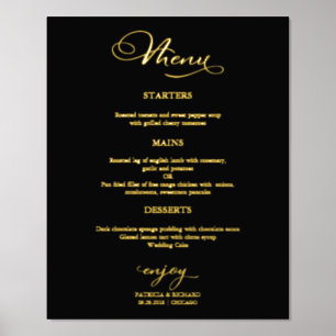 Hochzeitsmenü Schild Einfach Elegant