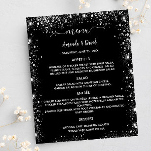 Hochzeitsmenü schwarz silber weiß