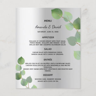 Hochzeitsmenü Silber-Eukalyptus-Grün