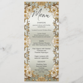 Hochzeitsmenü Verzierter weißer Blume Menükarte