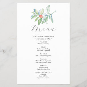 Hochzeitsmenü Winter Botanicals im Budget Flyer