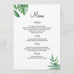 Hochzeitsmenükarte mit Blumenmotiv Menükarte