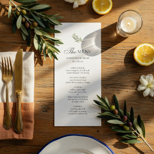 Hochzeitsmenükarte Olivenzweig Minimalistisch El Menükarte