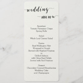 Hochzeitsmenükarten für Schwarz-Weiß-Kalligrafie Menükarte