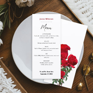 Hochzeitsmenükarten Rote Rosen Menükarte