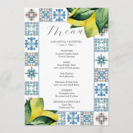 Hochzeitsmenüs Italienisches Amalfi-Thema Menükarte