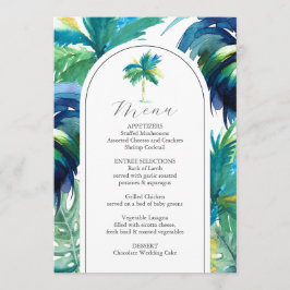 Hochzeitsmenüs mit tropischen Roosterhochzeiten Menükarte