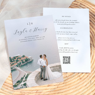 Hochzeitsmonogramm   Alles in einem QR-Code-Foto Einladung