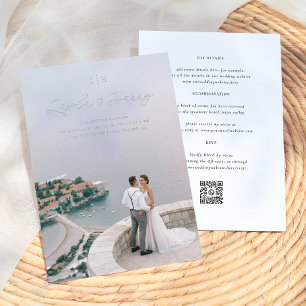 Hochzeitsmonogramm   Alles in einem QR-Code-Foto Folieneinladung