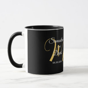 Hochzeitsmonogramm-Design mit Namen und Datum Tasse