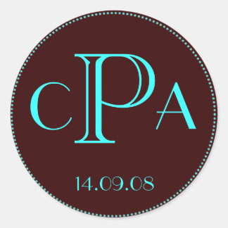 Hochzeitsmonogramm-Günstig-Etikett Runder Aufkleber