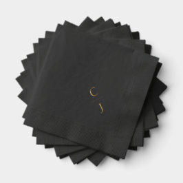 Hochzeitsmonogramm Personalisiert elegant Gold Servietten Mit Folie
