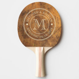 Hochzeitsmonogramm Schneidbrett Tischtennis Schläger
