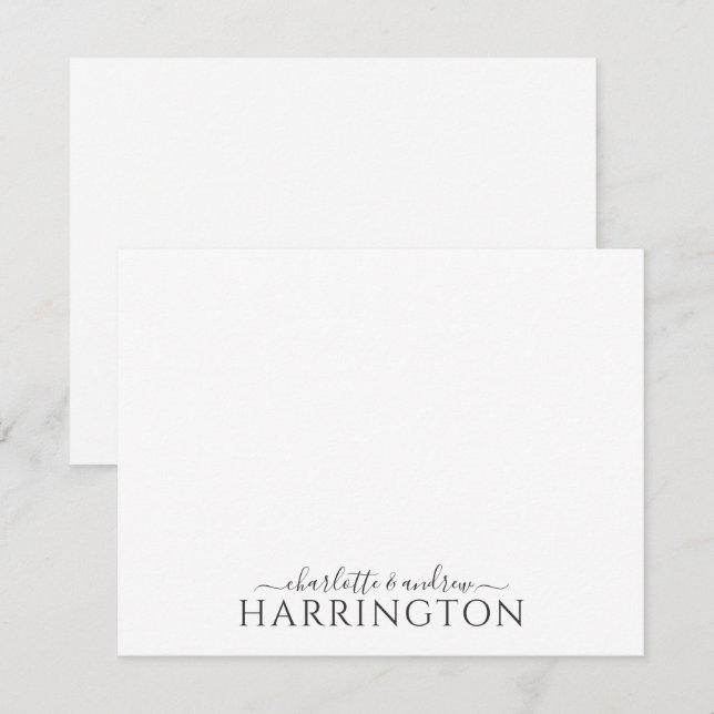 Hochzeitsmonogramm-Schriftzug für Paare Mitteilungskarte (Vorne/Hinten)