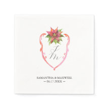Hochzeitsmonogramm Servietten Weihnachtsstern