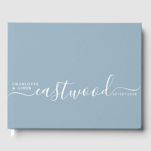 Hochzeitsmonogramm Staubblau Hochzeit Gästebuch