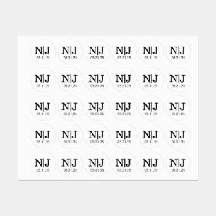 Hochzeitsmonogramm-Umschlagaufkleber Etiketten