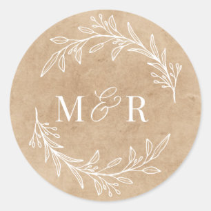 Hochzeitsmonogramm-Umschlagaufkleber Hochzeit Runder Aufkleber
