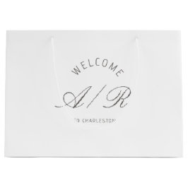 Hochzeitsmonogramm Weiße Willkommens-Tasche für De Große Geschenktüte