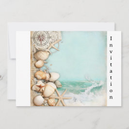 Hochzeitsmuscheln am Strand 3 Einladung