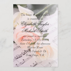 Hochzeitsmusik Light Pink Rose Einladung Hochzeits