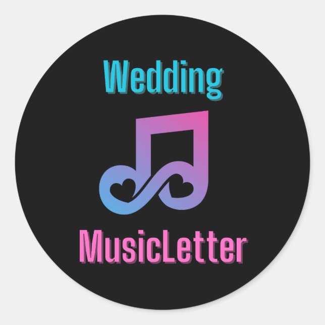 HochzeitsmusikLetter-Logo-Aufkleber Runder Aufkleber (Vorderseite)