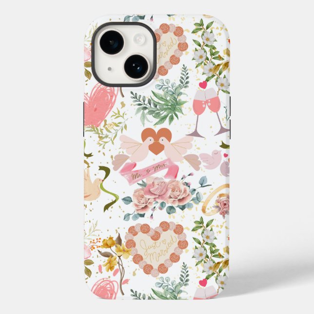 Hochzeitsmuster Case-Mate iPhone 14 Hülle (Rückseite)