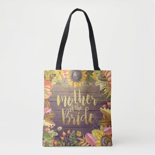 Hochzeitsmutter der Bride Autumn Maple Pumpkins Tasche (Vorderseite)