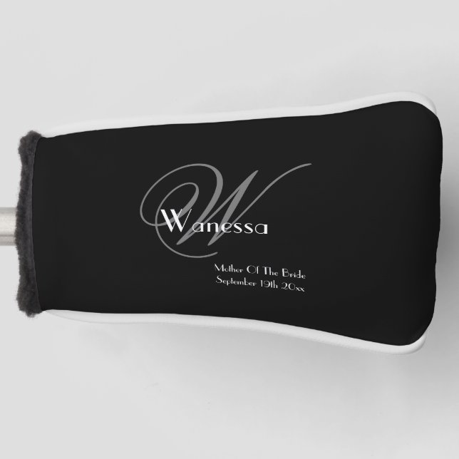 Hochzeitsmutter des Brautgeschenks Moderne Monogra Golf Headcover (Vorderseite)