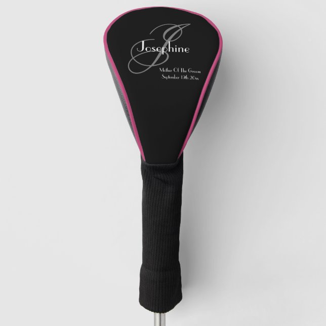 Hochzeitsmutter des Groom Geschenks Moderne Monogr Golf Headcover (Vorderseite)