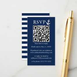 Hochzeitsnacht Blaue Ankerstange QR UAWG Streifen Begleitkarte
