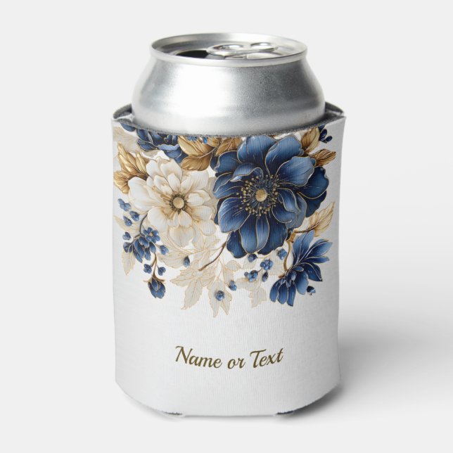 Hochzeitsnacht Blaues Goldenes Blütensilber Dosenkühler (Kanne Vorderseite)