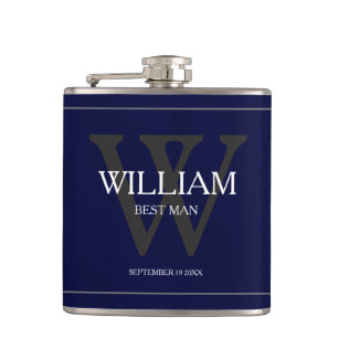 Hochzeitsnacht Trauzeuge Geschenk Skript Monogram Flachmann