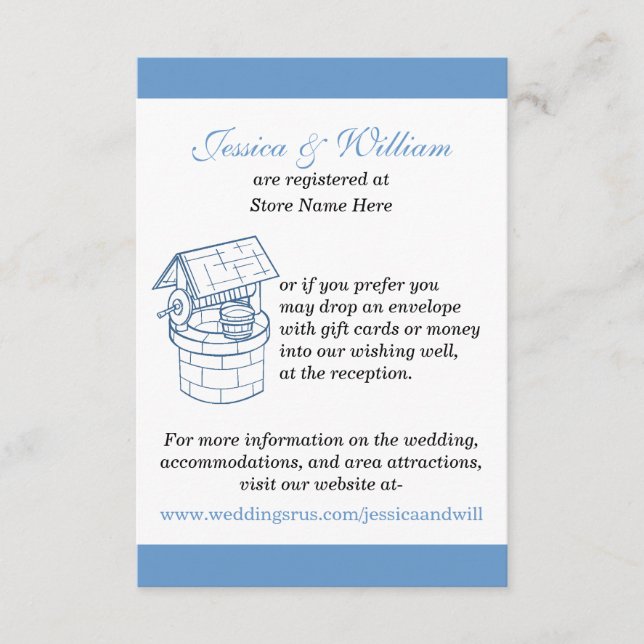 Hochzeitsnahrung & Website Custom Card Begleitkarte (Vorderseite)