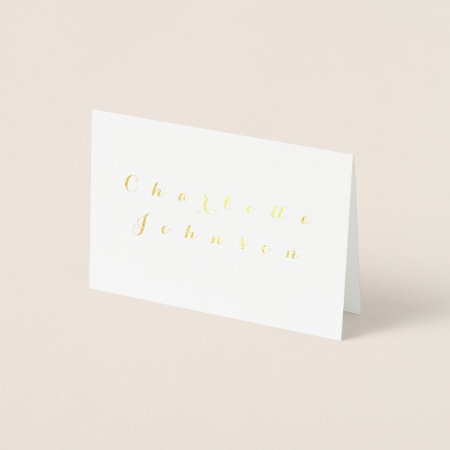 Hochzeitsnamenskarte mit Minimalistischem Namen: R Folienkarte (Vorderseite)