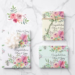 Hochzeitsnamenzugabe Wasserfarbe 3 Hübsch Geschenkpapier Set<br><div class="desc">Hochzeitsnamenzufügen Wasserfarbe 3 Hübsche Papierblätter</div>