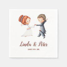 Hochzeitsnapkins mit Hochzeitsbildern