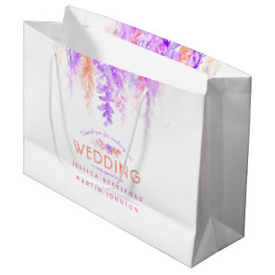 Hochzeitsorange, pinkfarbene violette Blumen Gefal Große Geschenktüte
